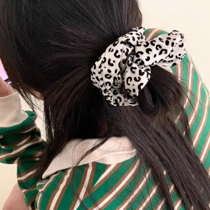 Print Hair Scrunchie Leopard