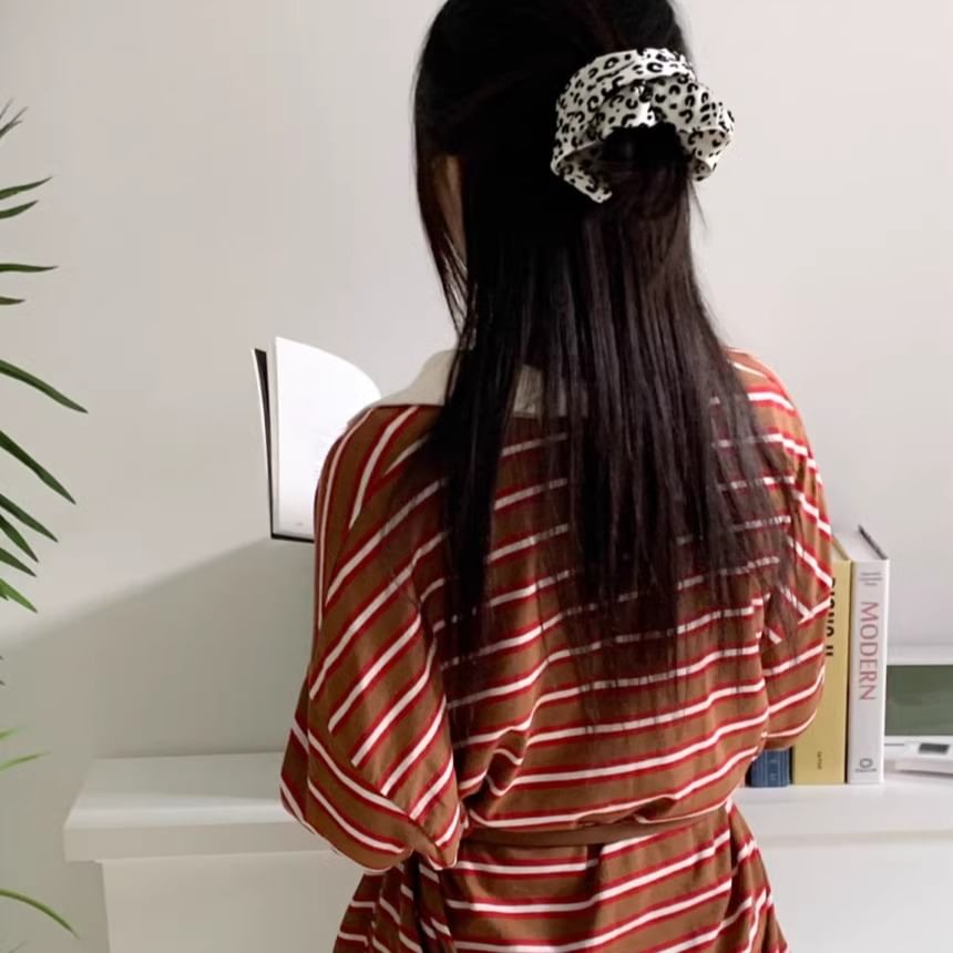 Print Hair Scrunchie Leopard