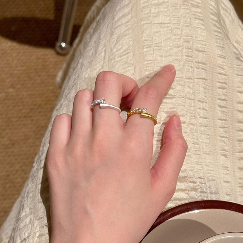 Rhinestone Alloy / Set Open Ring