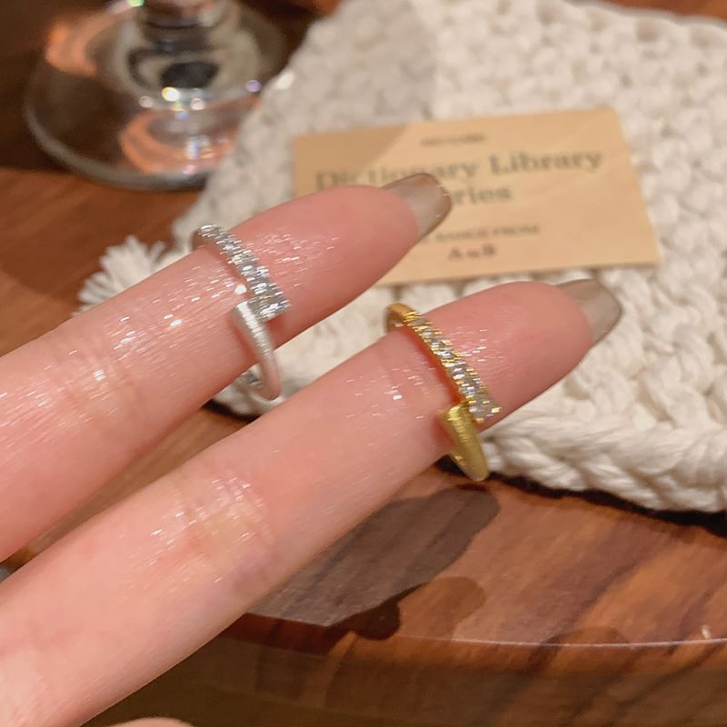 Rhinestone Alloy / Set Open Ring