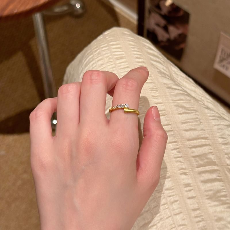 Rhinestone Alloy / Set Open Ring