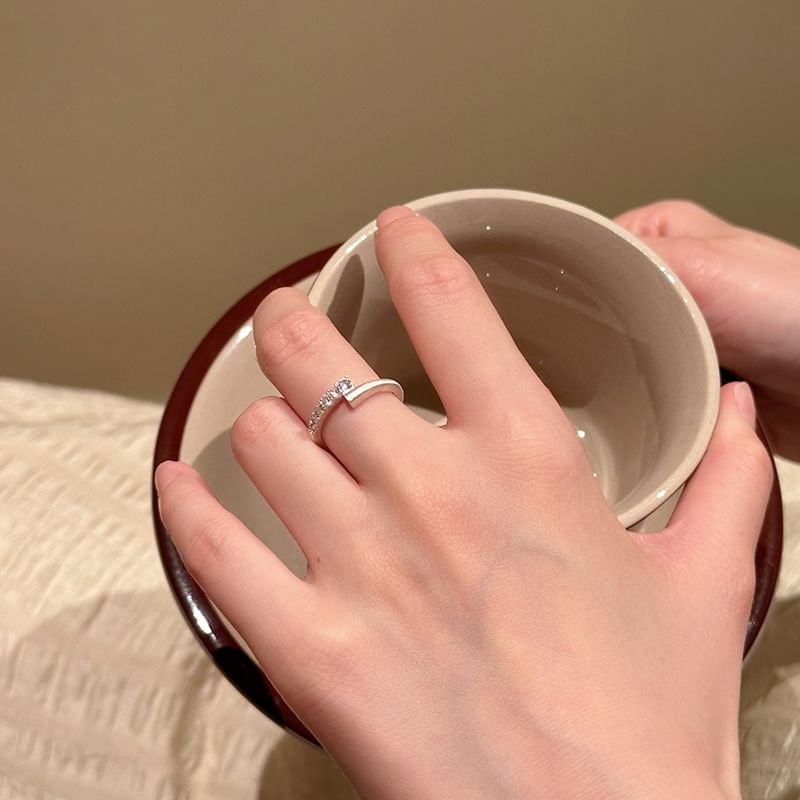 Rhinestone Alloy / Set Open Ring