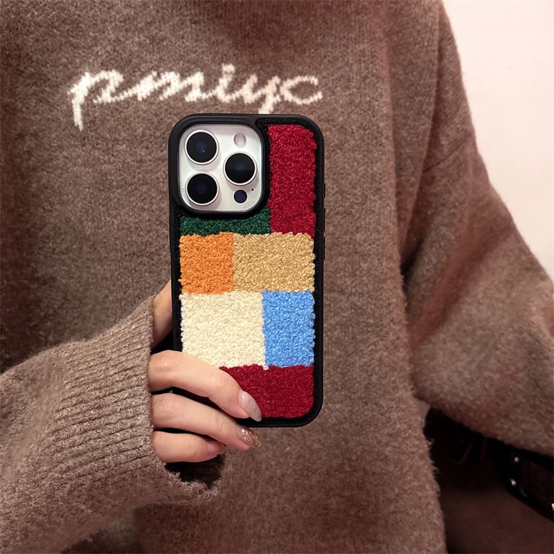 Set / Block Strap Chenille Phone Color Case