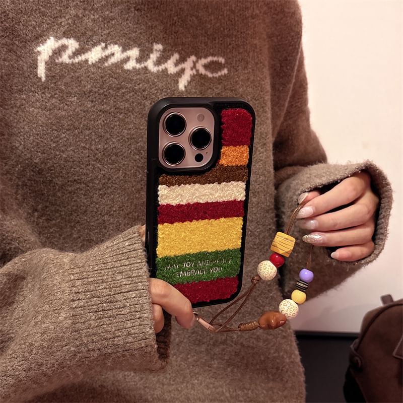 Set / Block Strap Chenille Phone Color Case