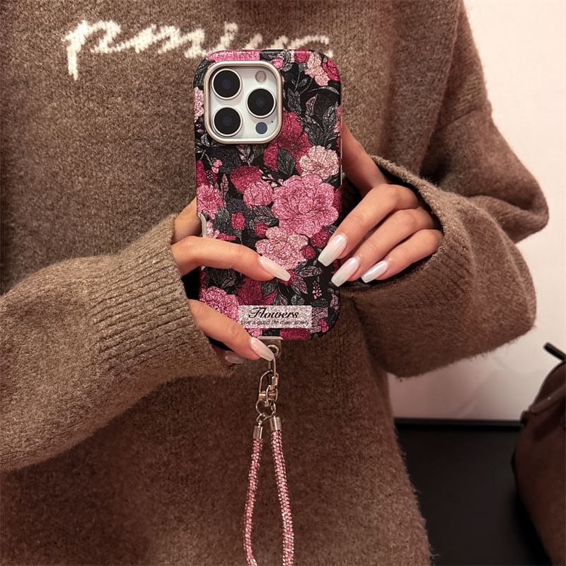 Phone Set Rose Case Strap /