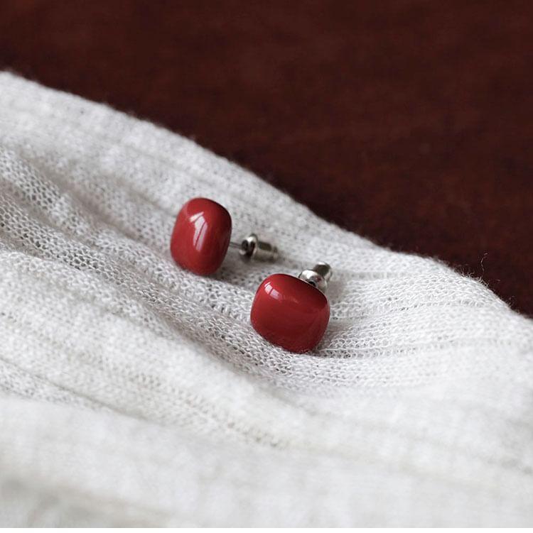 Square Earring Stud Silver 925 Sterling