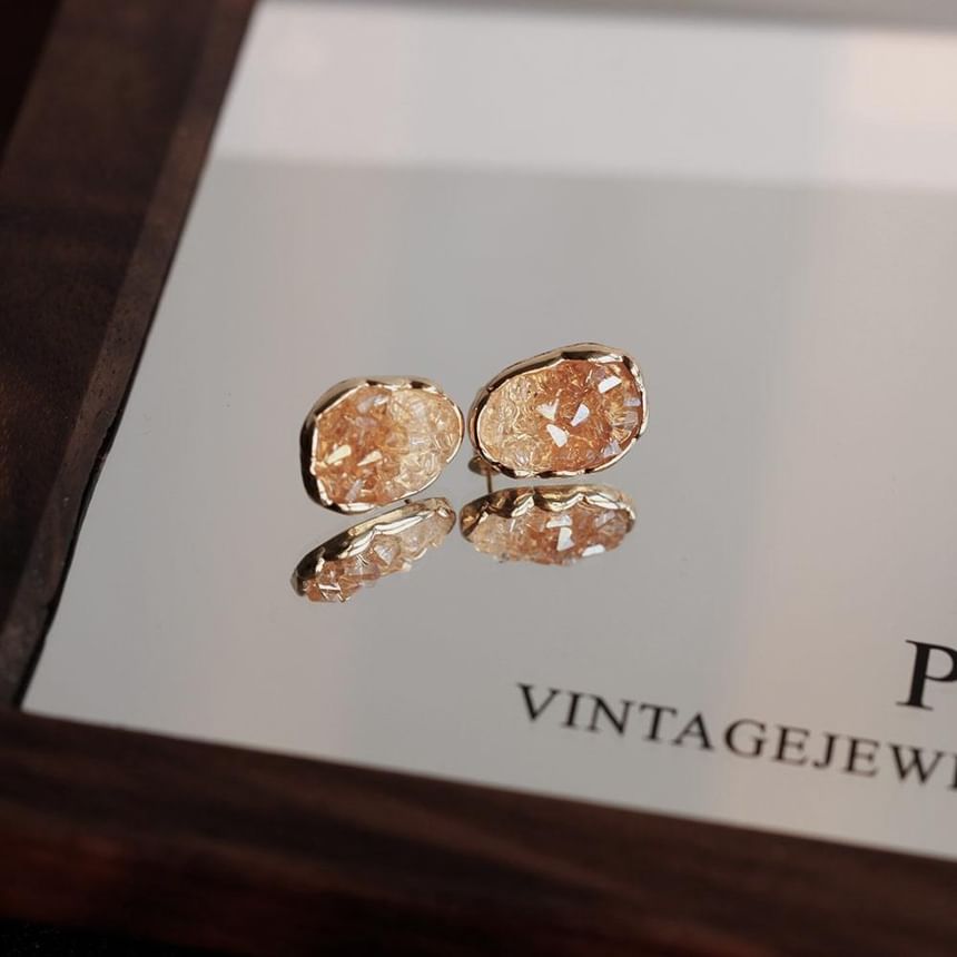 Crystal Stud Earring 925 Sterling Silver