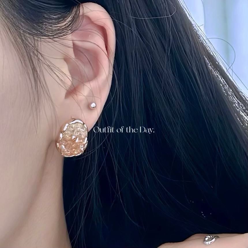 Crystal Stud Earring 925 Sterling Silver