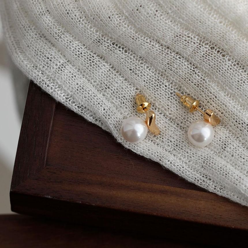 Silver Stud Sterling Earring 925 Pearl Faux