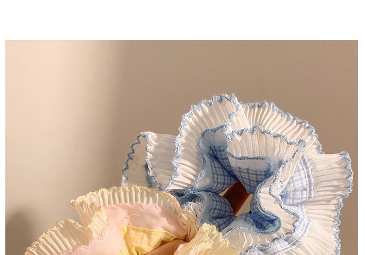 Plaid Panel Pleated Scrunchie