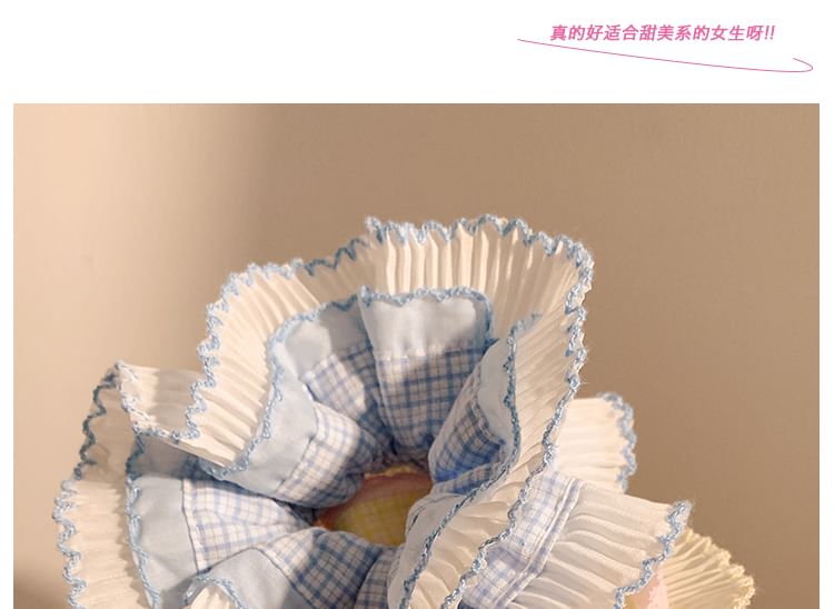 Plaid Panel Pleated Scrunchie