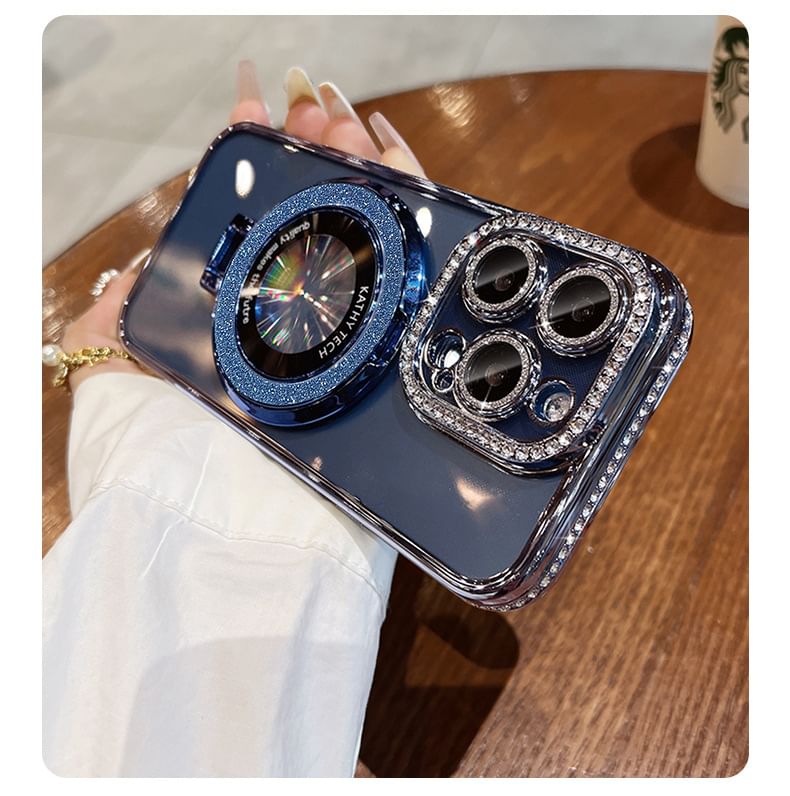 Rhinestone Magnetic with Stand Transparent MagSafe) (Compatible Phone Case
