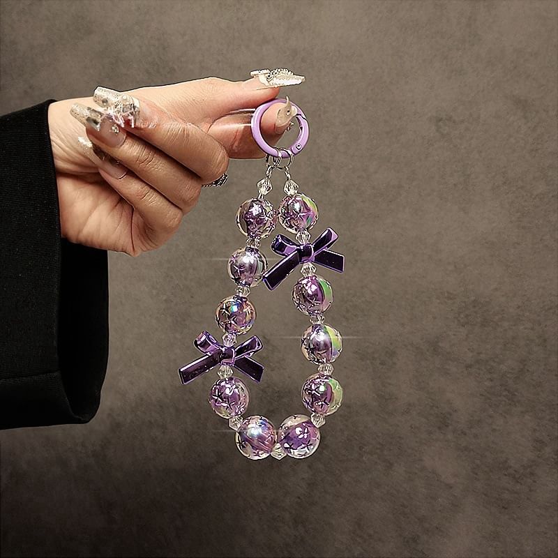 Bow Strap Faux Crystal Phone