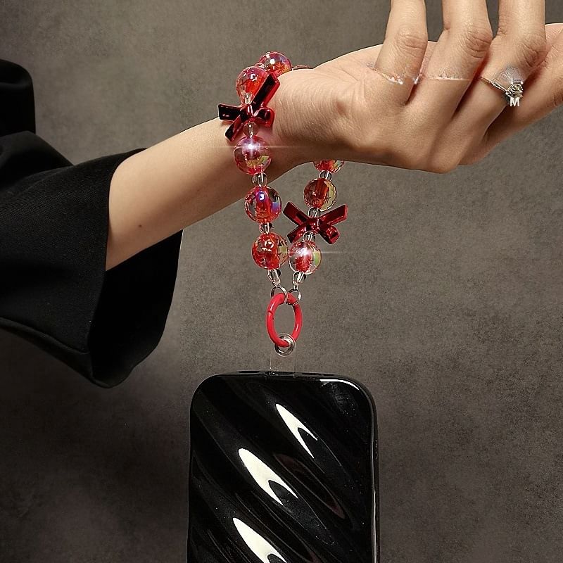 Bow Strap Faux Crystal Phone