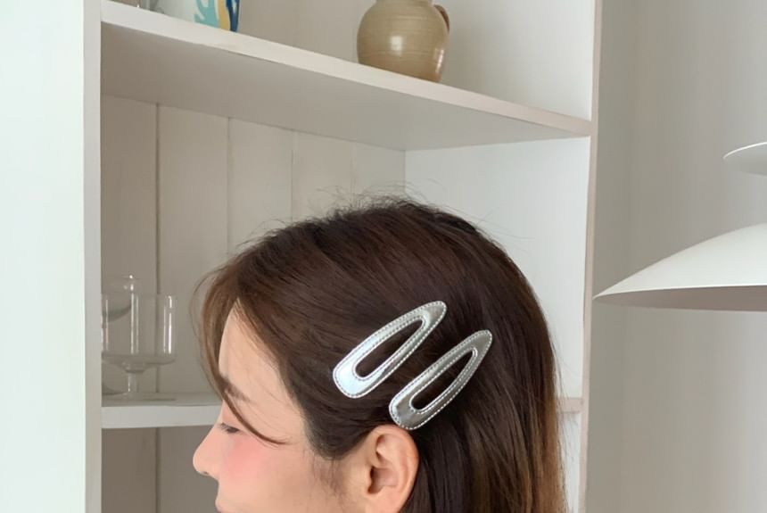 Set Geometric Hair Alloy Clip
