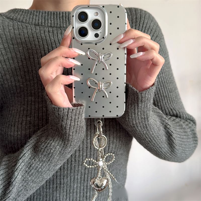 Strap Set Phone Dot Bow / Case Polka