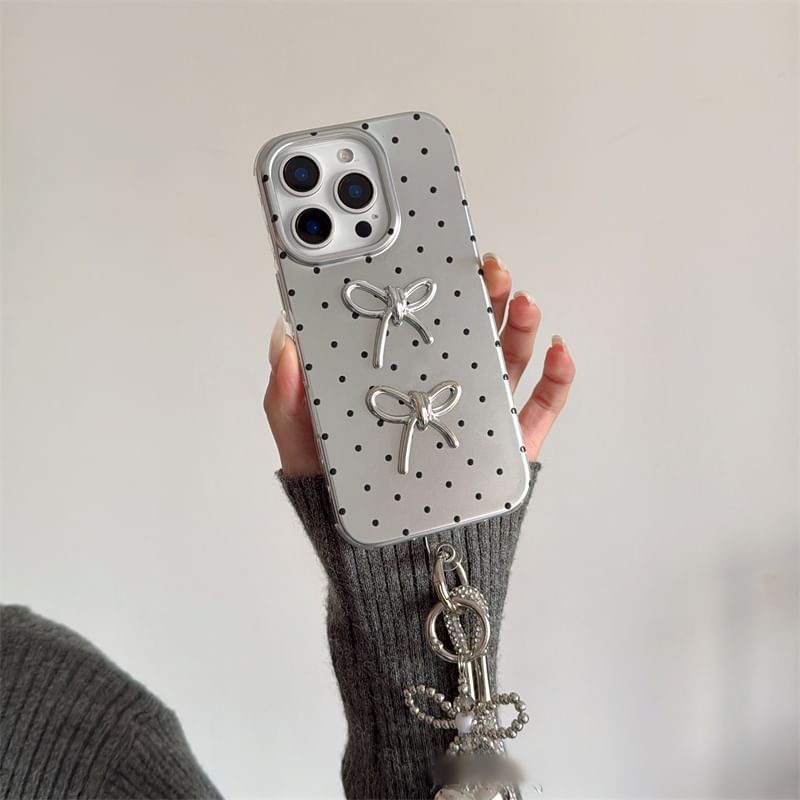 Strap Set Phone Dot Bow / Case Polka