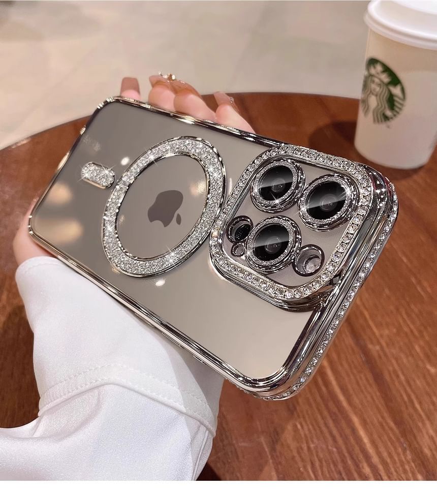 (Compatible Case Magnetic MagSafe) with Phone Embellished