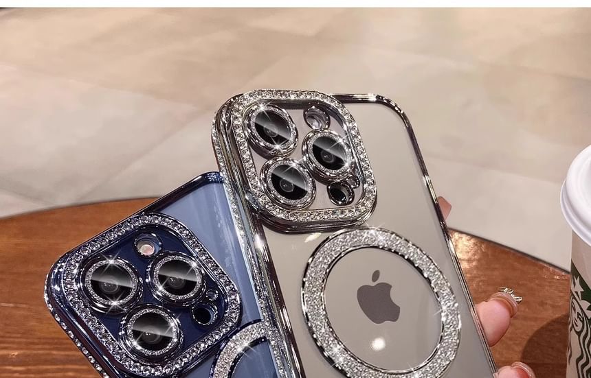 (Compatible Case Magnetic MagSafe) with Phone Embellished