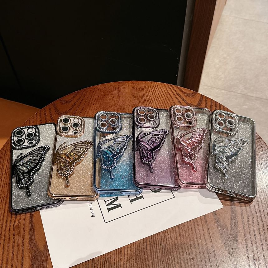 Stand Embellished Phone Case Butterfly