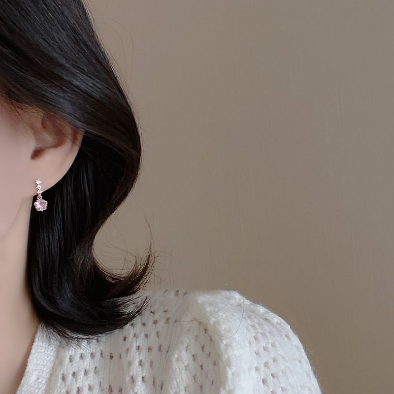 Alloy Star Rhinestone Earring Dangle