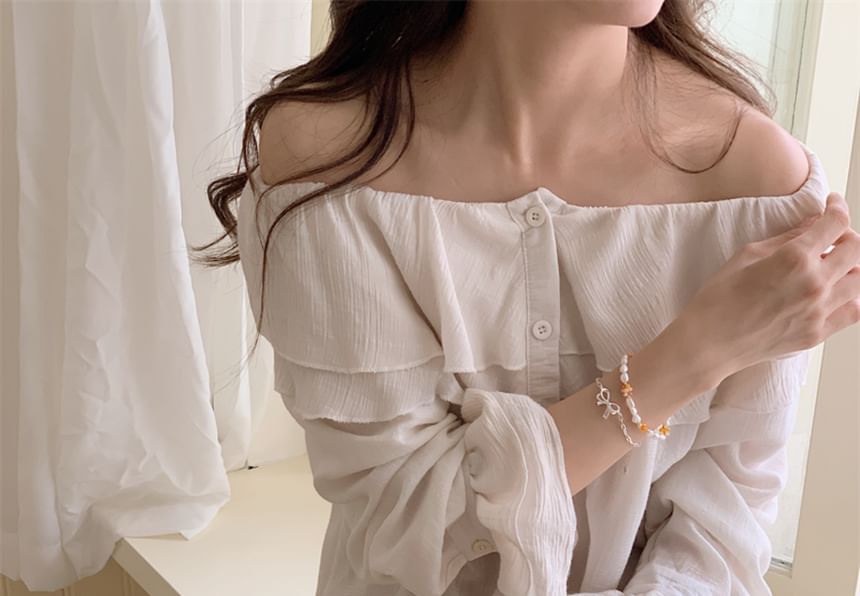 Natural Pearl / Bracelet Sterling Beaded 925 Bow Silver