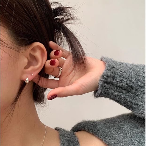 925 Hoop Sterling Silver Glossy Earring