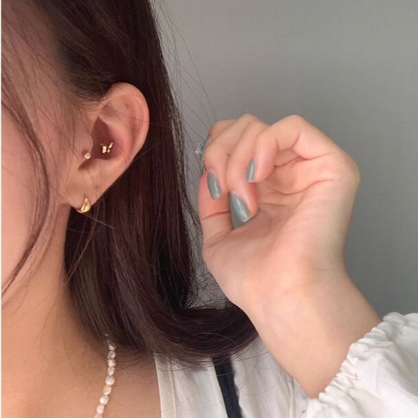 925 Hoop Sterling Silver Glossy Earring