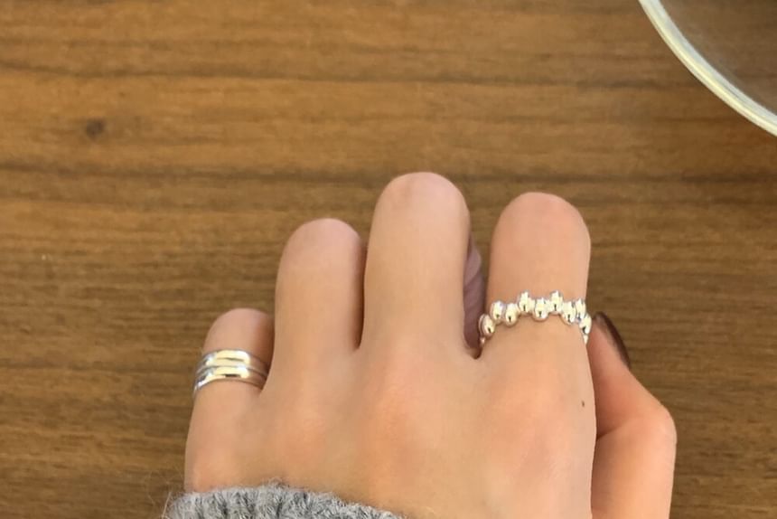 Open Silver Sterling 925 Glossy Ring