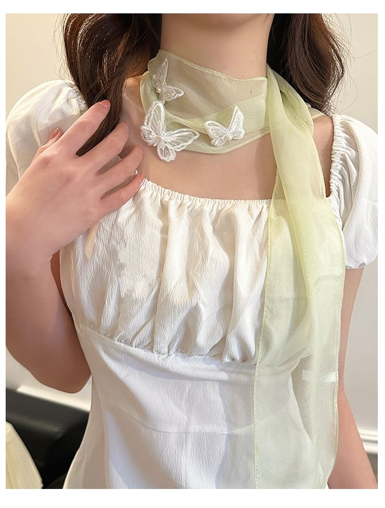 Scarf Applique Butterfly Mesh