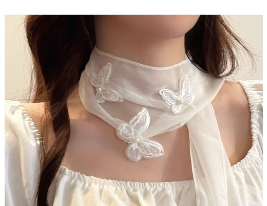 Scarf Applique Butterfly Mesh