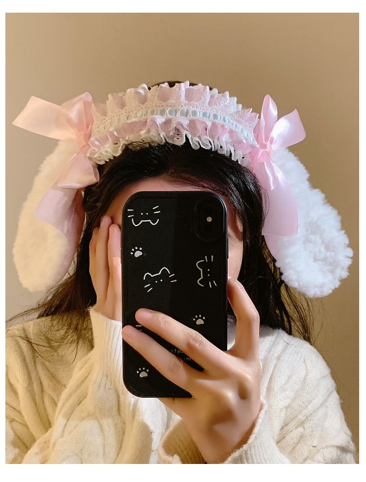 Bow Bunny Ruffle Headband Ear