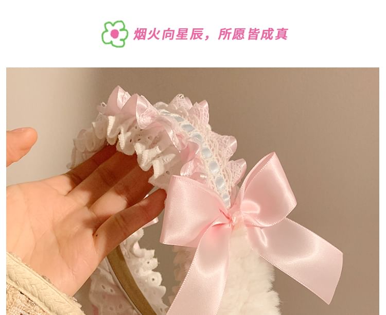 Bow Bunny Ruffle Headband Ear