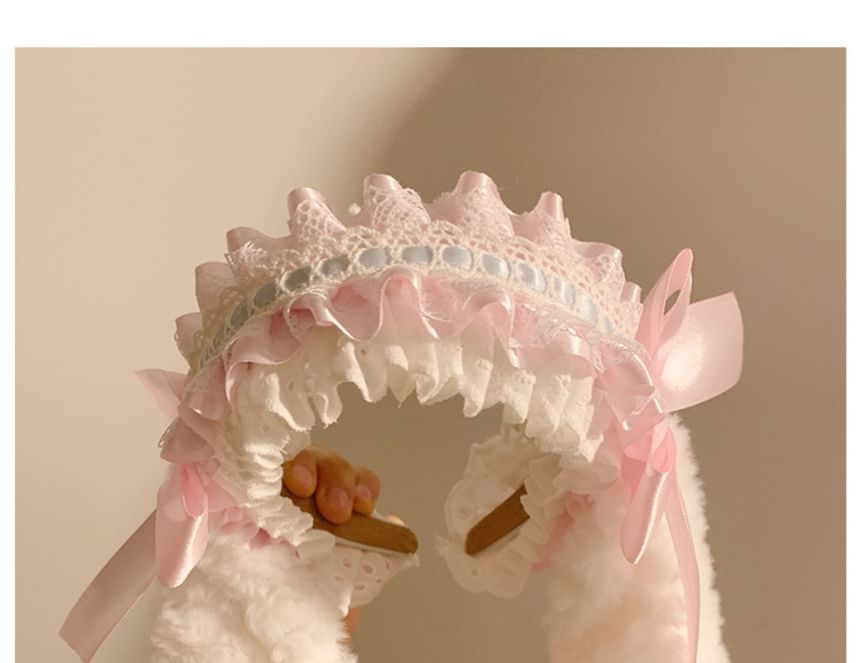 Bow Bunny Ruffle Headband Ear