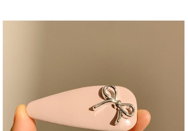 Hair Clip Leather Bow Faux
