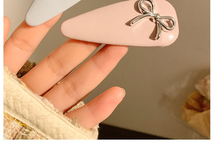 Hair Clip Leather Bow Faux