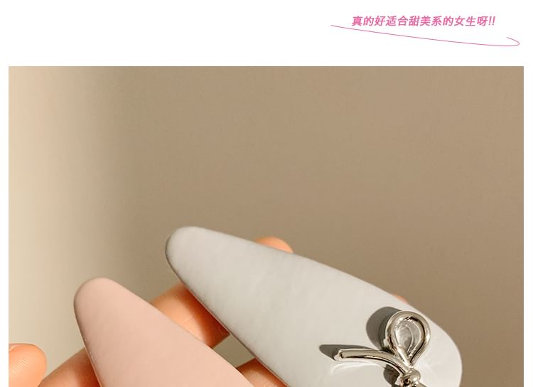 Hair Clip Leather Bow Faux