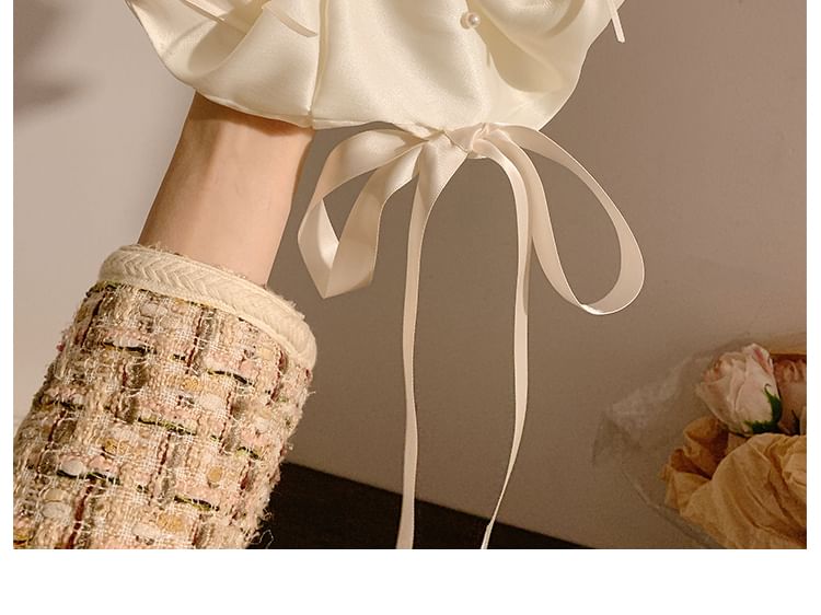 Plain Bow Satin Scrunchie