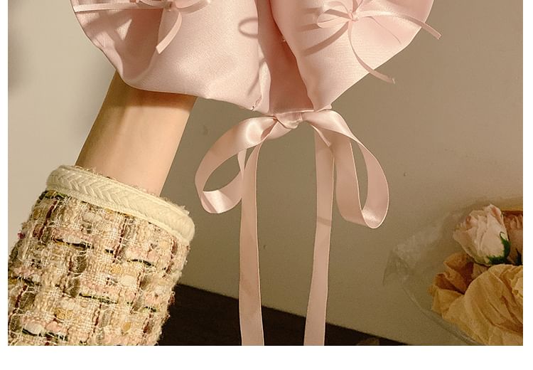 Plain Bow Satin Scrunchie