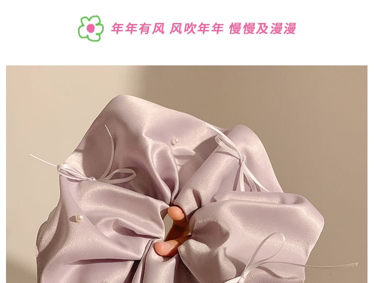 Plain Bow Satin Scrunchie