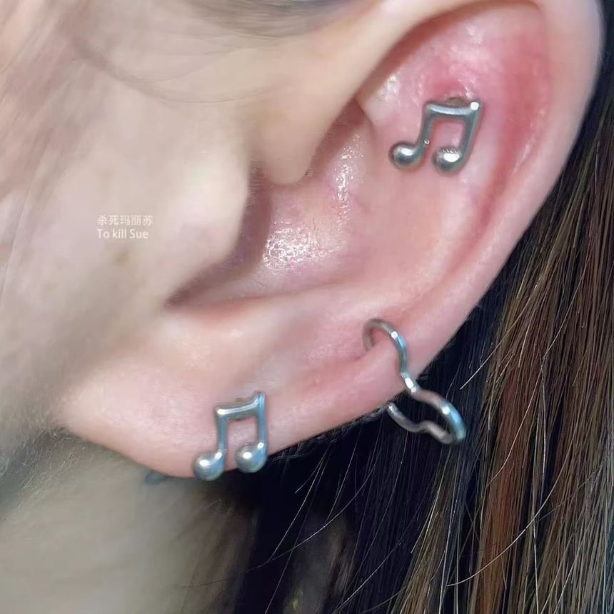 Note Earring Stud Music