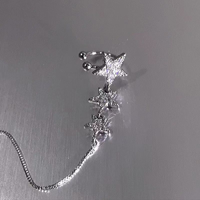 Star Earring Chained Cuff