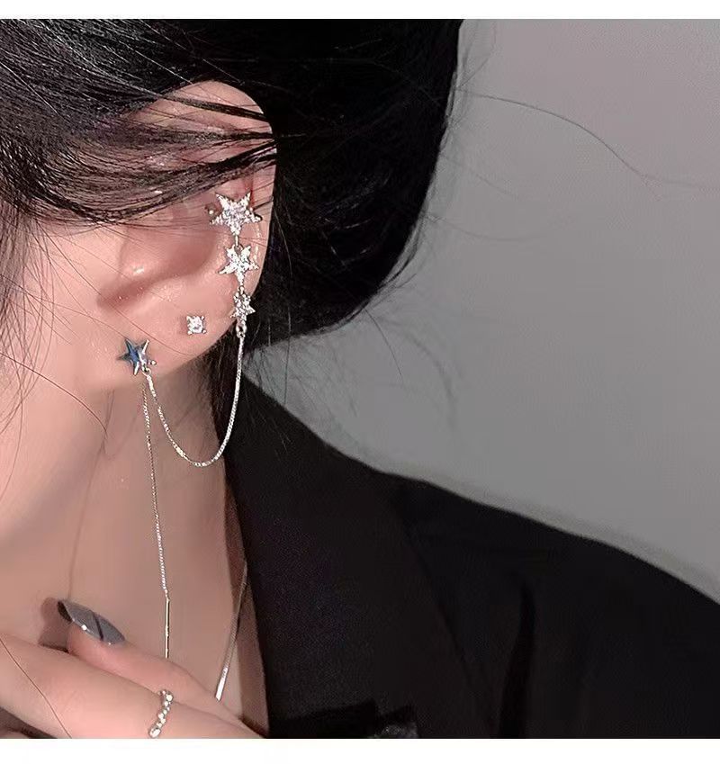 Star Earring Chained Cuff