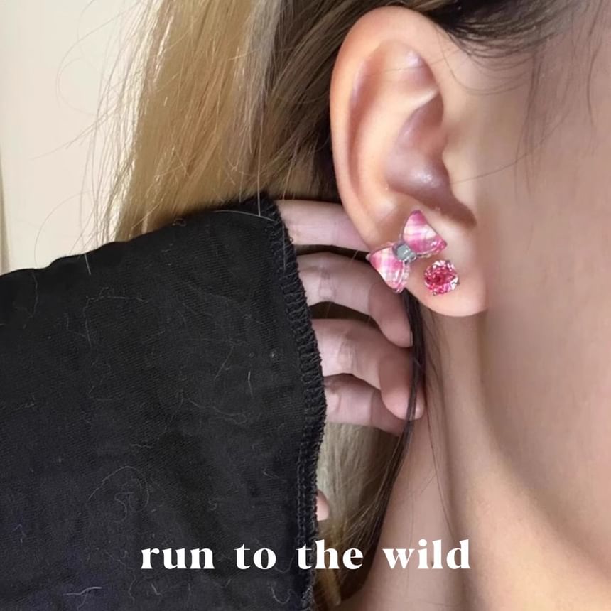 Earring Alloy Bow Rose