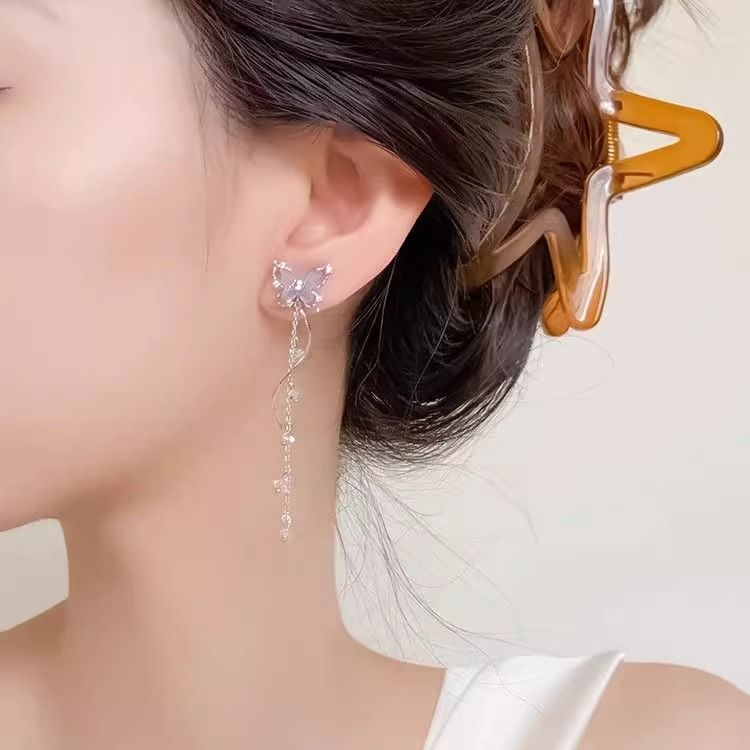 Dangle Earring Alloy Butterfly