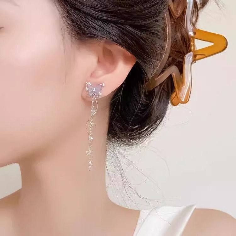 Dangle Earring Alloy Butterfly