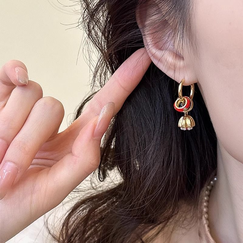 Drop Alloy Earring Lotus