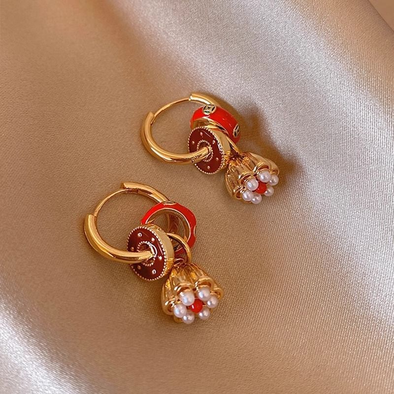 Drop Alloy Earring Lotus