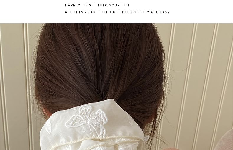 Embroidered Butterfly Scrunchie