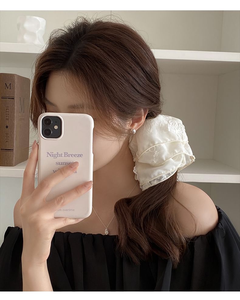 Embroidered Butterfly Scrunchie